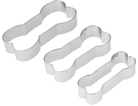Cabilock 3stücke Hundeknochen Ausstechformen Set Keksausstecher in Knochenform Backform Aus Edelstahl Für Hundekekse Halloween-ausstechformen Set