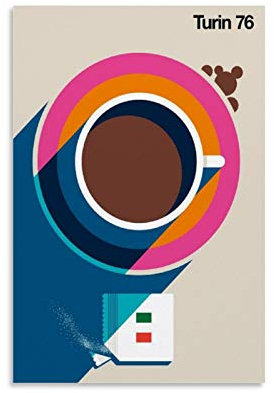 SDFSDF Turin 76 Poster auf Leinwand, Wandkunstdruck, Büro, dekorative Vintage-Poster für Wohnzimmer, Schlafzimmer, 60 x 90 cm