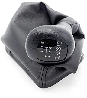 SISS Schaltknauf Schaltsack Schaltmanschette Schwarz kompatibel mit Mercedes C-Klasse W202, W208, E-Klasse W210 Classic, 5-Gang