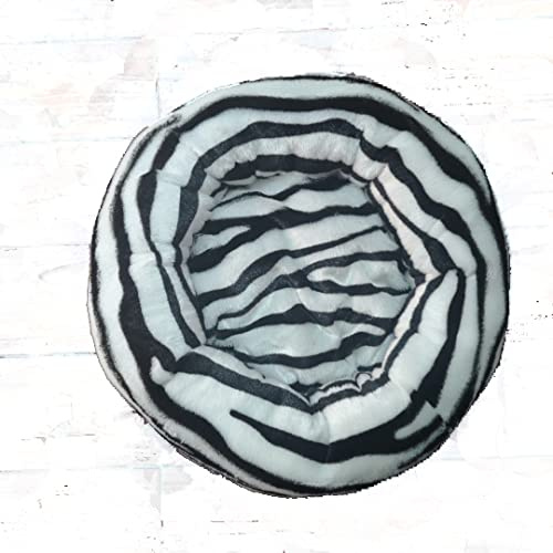 Generisch Aldenhoven Goods Hundebett Plüsch 40-120 cm Rund Katzenbett Hundekissen Katzenkissen Donut Hundekörbchen Blitzversand (Zebra, 40 cm)