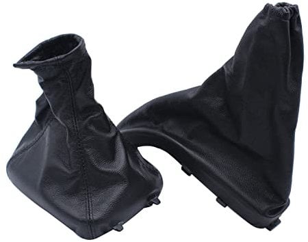 SHLPDFM Schaltsack Schaltmanschette + Handbremsmanschette Echtleder Schwarz für Opel Astra G 1998-2009