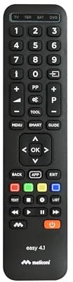 Meliconi Easy 4.1, Telecomando Universale 4 in 1, Telecomando Compatibile con Samsung, LG e Sony e Altri Brand, Sostituisce Telecomandi per 4 Dispositivi, TV, Decoder, Sat, DVD e Blu Ray, Infrarossi
