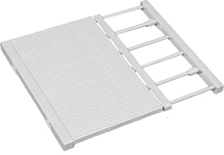 JONASHER Ausziehbares Schrankregal Spannstange Verstellbarer Kleiderbügel DIY Schrank Aufbewahrung Halter Kleiderschrank Organizer Trennwände Schuhregal 41 cm Breite für Badezimmer Küche - Weiß