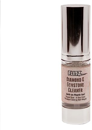 FLITZ Diamond and Gemstone Cleaner Spray - 0.5oz USA-Made Travel-Sized Spray Bottle of Gold & Sterling Silver Cleaner Jewelry Tarnish Remover - Ultrasonic Cleaning Solution for Rings, Earrings & More