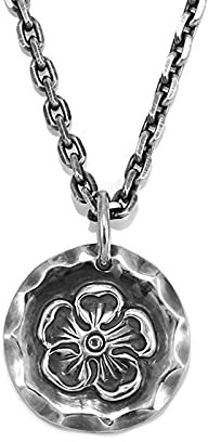 UTHTY Herren Vintage Runde Blume Anhänger Halskette – 999 Sterling Silber Punk Gothic Hip Hop Biker Halskette, Charm Schmuck Party Geburtstagsgeschenk Zubehör Schmuck Geschenk