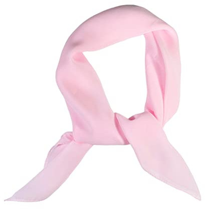 WESTEND CHOICE Foulards carrés en mousseline de soie pour femme - Écharpe unie rétro des années 50 - Bandana léger - 65 x 65 cm, rose clair, Taille unique