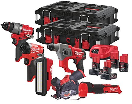 Milwaukee M12FPP7A2-624P 12v Cordless Fuel 7 Piece Tool Kit in Packout Boxes