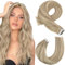 Moresoo 40 cm Echthaar Extensions Tape Nahtlose Haarverlängerung Echthaar Remy Tapes in Extensions Echthaar Goldblond mit Mittelblond Unsichtbare Extensions Echthaar 40 cm 20 Stück/50g #16/22