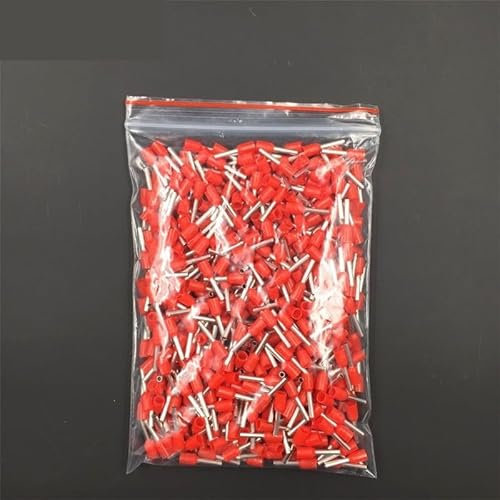 NALsa 1000 Stück E1508 Rohrisolierende isolierte Klemme 1,5 mm2 16AWG Kabeldrahtverbinder Isolierender Crimp E Schwarz Gelb Blau Rot (Color : Black)
