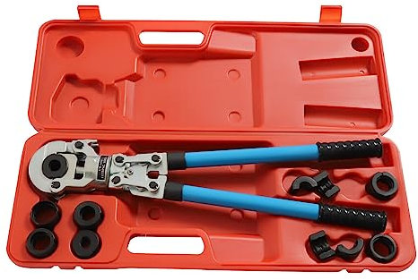 Handpresse Presszange V12-28mm & TH16-32mm Verbundrohr Kupferrohr Rohrpresszange Mechanische Crimpzange, für Edelstahlrohren, Aluminiumkunststoffrohren, PEX-Rohren usw. Blau