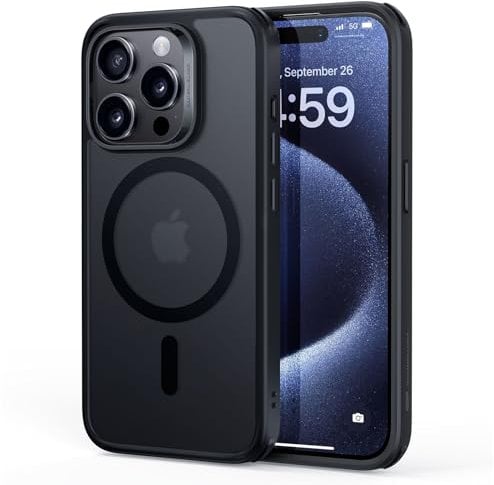 ESR for iPhone 15 Pro Case, Compatible with MagSafe, Military-Grade Protection, Yellowing Resistant, Scratch-Resistant Back, Magnetic Phone Case for iPhone 15 Pro, Classic Series, Frosted Black