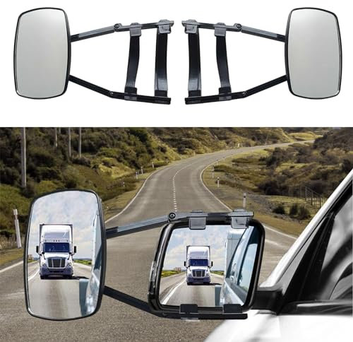 HAMON 2 Stück Wohnwagen Außenspiegel, Universal Abschleppspiegel, Flachspiegel für Auto, Wohnwagen, Transporter, LKW, Anhänger (19,3x12,5cm)