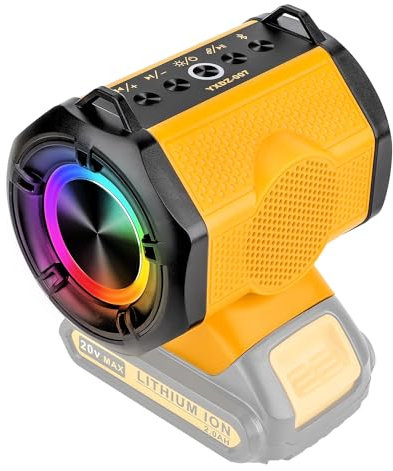 Altavoz inalámbrico portátil para batería Dewalt 18 V 54 V, Altavoz pequeño inalámbrico para Obras, hogar y Fiestas (batería no incluida)