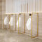 Urinal-Trennwand, WC-Trennwand, Hotel/öffentliche Toilette, wasserdichte Urinal-Trennwand, gehärtete Glasscheibe, Edelstahlrahmen, für Schule/Bar (Farbe: Gold, Größe: 2 Stück)