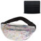 BAIYSFFG Gürteltasche, holografische Gürteltasche, geometrisch, Laser, wasserdicht, bunt, glänzend, für Reisen, Party, Sport, Laufen, Wandern, den täglichen Gebrauch, Silber