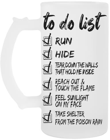 U2 Streets To Do List Taza De Cerveza De Vidrio Glass Beer Mug Cup