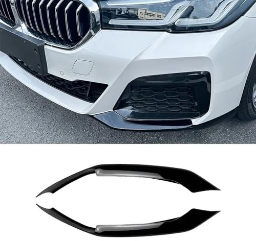 Auto Frontstoßstange Lippe Winkel Diffusor Seite Spoiler Splitter für BMW 5er G30 G31 LCI M Sport 2021 2022 2023 Body Styling Accessoires,Glossy Black
