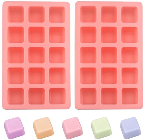 BFJ Square Chocolate Moulds 2pcs Silicone Square Candy Mould 2.7cm for Ice Cubes, Caramel, Jello, Resin