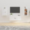 THOYTOUI TV-Wandschränke, TV Schrank Medienwand TV lowboard Geschirrschrank Geeignet für Wohnstube Küche Büro Wohnung 2 STK. Hochglanz-WeiÃŸ 40 x 34.5 x 60 cm
