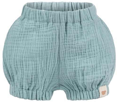 Smarilla Baby Kinder Musselin Shorts Kurze Hose Uni Pumphose Sommerhose, Bekleidungsgröße: 62/68, Farbe: Mintgrün