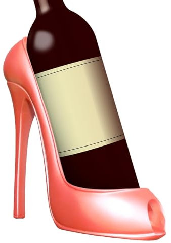 Wine Bottle Ornament, 8Inch Tall High Heel Shoe Wine Rack, Single Wine Bottle Holder, Shoe Lover's Wine Accessory, Fashion Wine Bottle Holder, Novelty Wine Bottle Stand for Wedding Home Decor