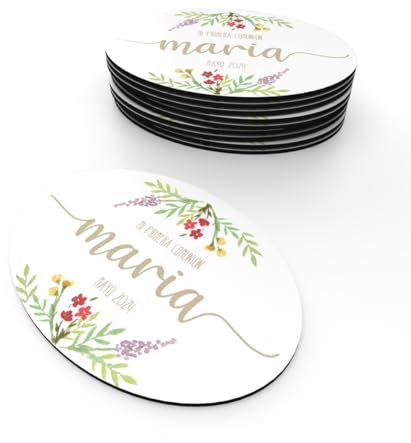 Aiman GZ. Kühlschrankmagnet mit personalisiertem Foto, oval, 5,2 x 3,7 cm, 10 Stück, personalisierbar, Werbemagnet, Taufe, Hochzeit, Kommunion, originelles Fotomagnet, Kühlschrankmagnet, grundlegende