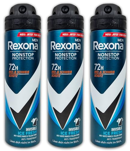 TopDeal 3 er Pack Rexona Men Nonstop Protection Deospray Invisible Ice Fresh Deo Deospray 3 x 150 ml