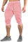 Short De Travail Homme Shorts 3/4 De Sport Bermuda Séchage Rapide Shorts en Plein Air Léger ÉTé Casual Jogging Running Taille Elastique Aves Multipoches Rose L