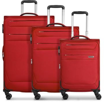 Worldpack Weichgepäck Koffer-Set 3-teilig | Reise-Trolleys aus hochwertigem, robustem Polyester Material | für Damen und Herren | 4 Doppelrollen & TSA-Schloss | Chicago Serie