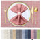 BETEAM Platzsets Abwaschbar 4er Set Vinyl Tischsets für Esstisch Waschbar Küchen Platzdecken Langlebige Tischsets für Drinnen Draußen-01 Rosa Rot, 4er Set
