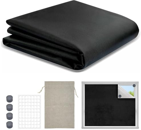 Tende Oscuranti per Interni 200×150cm, Tenda Oscurante Portatile con Magneti & Adesivo, Termiche Isolante Grande Tenda Oscurante Finestra, per Camera da Letto Mansarda Auto Viaggi
