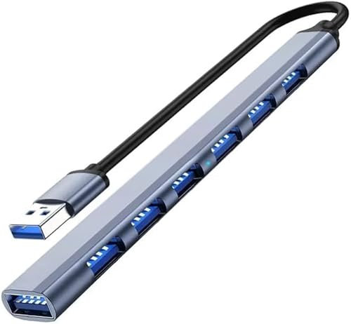 USB Hub 3.0 mit 7 Ports, Aluminium USB 3.0 Hub USB Splitter Extender für Laptop, PC, MacBook, Mac Pro, Mac Mini, iMac, Surface Pro und mehr
