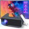 ZDK Beamer 4K Unterstützt,2024 Full HD 1080P Beamer mit Bluetooth und WiFi,20000 Lumen Tragbarer Projektor Heimkino,Kompatibel mit Smartphone/TV Stick/TV Box/HDMI/USB/AV/PS5 (Grau, 20000)