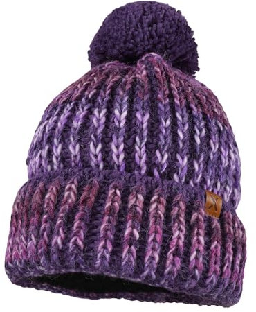 maximo Kids-Mütze, Umschlag Pompon, Fleecestreifen, Futter Made in Europe