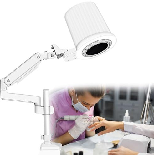 Vacuum Nail Dust Collector, Nail Salon Suction Dust Extractor Fan with Built-in Dimmable LED, for Manicure, Nail Art, Home Salon Use