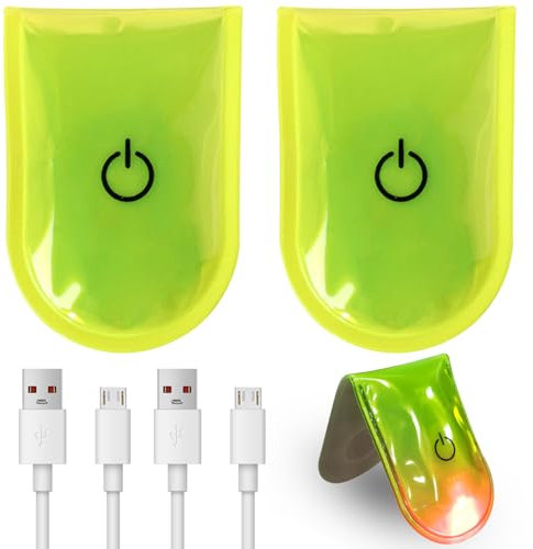 2 Stück Led Clip Licht, Schulranzen Licht Led, LED Clip Blinklicht Reflektierende, Reflektierende Lichtband Reflektor für Schulranzen, Rucksack, Wandern, Laufen(mit USB Aufladbar)
