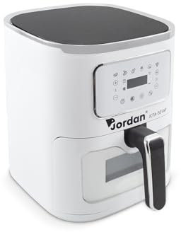 Friggitrice ad Aria 1600W Capacità 7.5L, Friggitrice ad Aria con Vetro Trasparente, Temperatura Regolabile 80-200°C, Timer 60 Minuti, Sicurezza e Basso Consumo Energetico