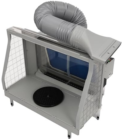 Airbrush Spray Booth Portable Model Painting Workbench with 3 LED Light Bars & Water Pump for Painting Artwork Model Cake Crafts Etc