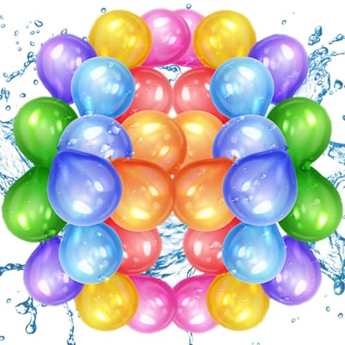 Ajuanbazha 555 Stück Bunte Wasserbomben, Wiederverwendbares, SchnellbefÜLlbares Set mit Wasserhahn, Splash Water Balls für Strände, Poolparty