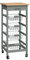 Duffy Mobile Kitchen Wooden 4 Tier Rolling Basket Organiser Cart, Rolling Kitchen Island with 4 Basket Storage, Solid Wood Frame Utility Cart with Wire Fruit Basket and Drawers