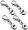 Lobster Clasps - TRACOMPAN 4 Pack Silver Double Spring Jewellery Clasps for Bracelets, Necklaces & DIY Crafts | Durable Metal Clasp Replacement for Jewelry Making & Lanyard Repair