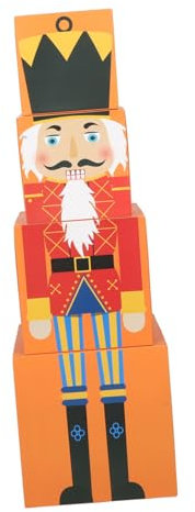 KONTONTY 1 Set Christmas Nutcracker Nesting Boxes Stackable Holiday Storage Boxes for Presents Decorative Xmas Wrapping Space Saving Design for Festive Party Decorations