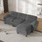 A ALFRESCOOL Ecksofa mit Schlaffunktion - Big Sofa 3 Sitzer für Wohnzimmer, L Form Couch, Modulares Schlafsofa mit abnehmbarem osmanischen Wohnzimmer, Moderne Schlafcouch, 258 x 86 cm, Grau