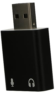 Vaguelly 7.1 USB Audioadapter aus Aluminiumlegierung Externe USB Soundkarte mit Kopfhörer und Mikrofonanschluss Schwarz Dynamische 7.1-Kanal Soundeffekte Kompatibel mit PC und Laptop