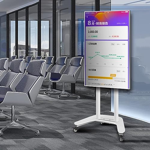 Mobiler TV-Wagen - TV-Ständer mit Rollen für 32-60 Zoll LED-Flachbildschirme, drehbarer Display-Ständer, unterstützt bis zu 100 kg