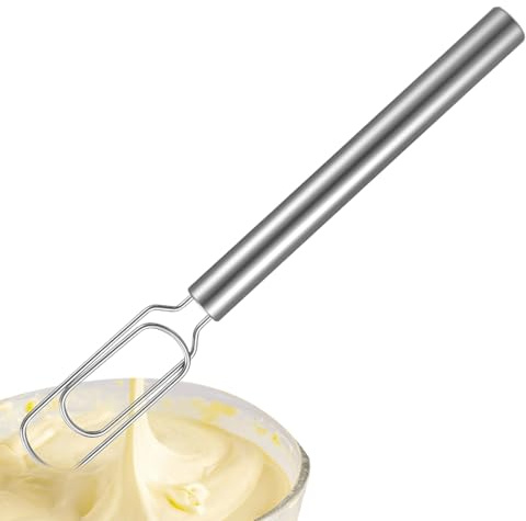 Berriphonia Handrührgerät aus Edelstahl, manuelles Mischwerkzeug für Brot, Kuchen, Käse, Schokolade, Küche, Backen, Zuhause, Restaurant,