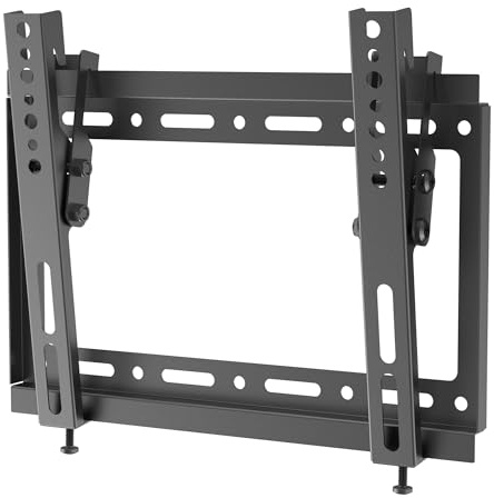 SLx TV Wall Bracket Tilt Slim for 23 to 43 Inch, Ultra Low Profile 25mm, Max VESA 200 x 200, 30kg Heavy Duty Tilting Flat Screen Wall Mount for LED LCD TVs with Built In Spirit Level & Wall Fixing Kit