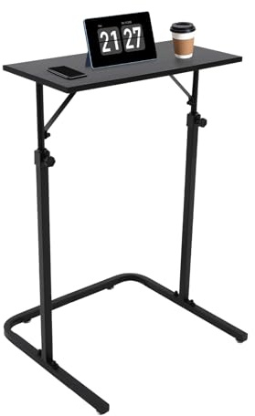 Trainingstisch, höhenverstellbarer Fahrradtisch und Laufbandtisch, Indoor-Trainingstisch für Radfahrer, Fitness-Laptoptisch, 60 x 30cm, Schwarz