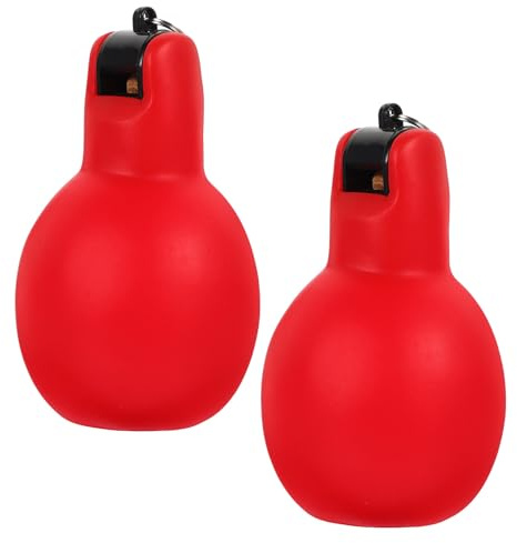 CALLARON Sifflets de Survie à Main Lot de 2 en PVC Rouge, Signal d'urgence Portable pour Randonnée et Camping Extérieur, Son Puissant à Pression Manuelle