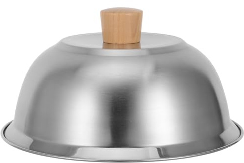 Operitacx Coperchio per griglia, cupola per sciogliere il formaggio, piccola cupola per grigliare in acciaio inox, coperchio metallico rotondo e piatto per grigliare all'aperto e al chiuso, 7